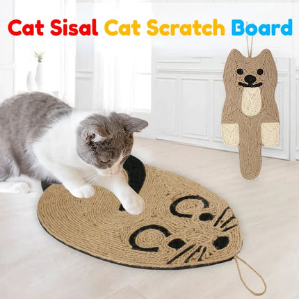 Suspension murale chat minimaliste en corde | Design artisanal