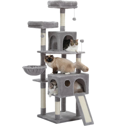 Grand Arbre à Chat Multi-Niveaux avec Hamac et Griffoirs