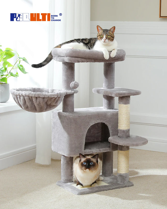 Arbre à Chat Multi-Niveaux avec Hamac et Niche Intégrée