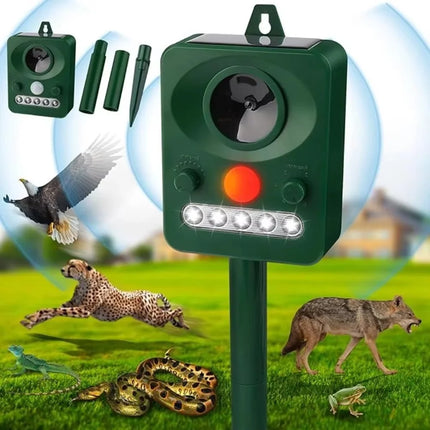 Répulseur Ultrasonique Solaire pour Animaux – Idéal pour le Jardin