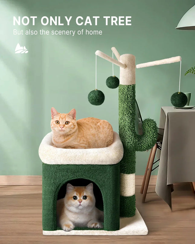 Cabane avec Griffoir et Aire de Jeu Cactus pour Chat