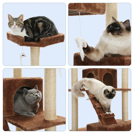 Grand arbre à chat avec plateformes et niches cubiques