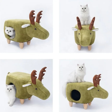 Cachette pour Chat en Forme d'Hippopotame – Meuble Original et Ludique
