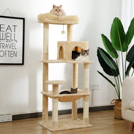 Aire de Jeu pour Chats avec Plateformes et Hamac Suspendu