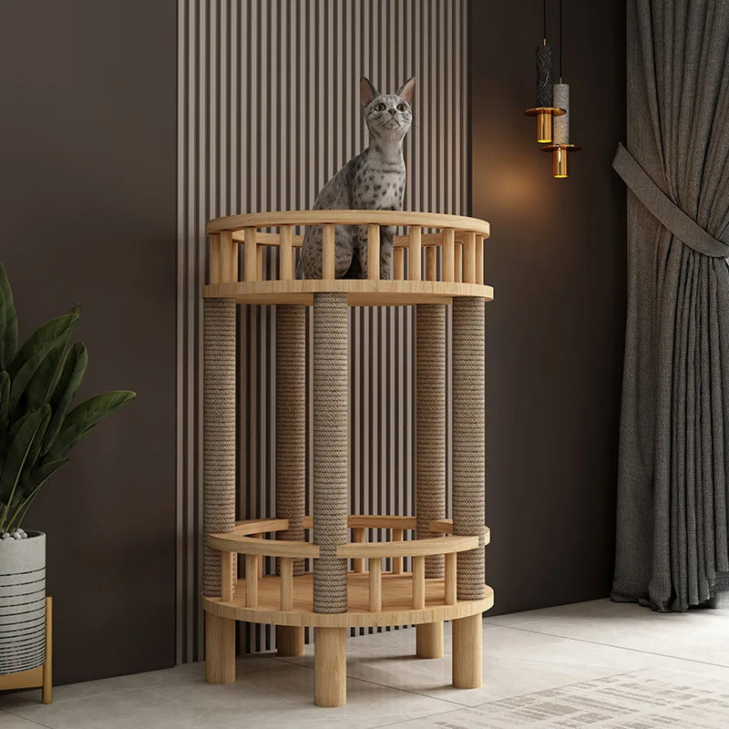 Arbre à Chat Minimaliste à Plateformes Superposées