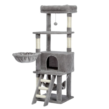 Arbre à Chat Multi-Niveaux avec Niches et Hamacs Suspendus