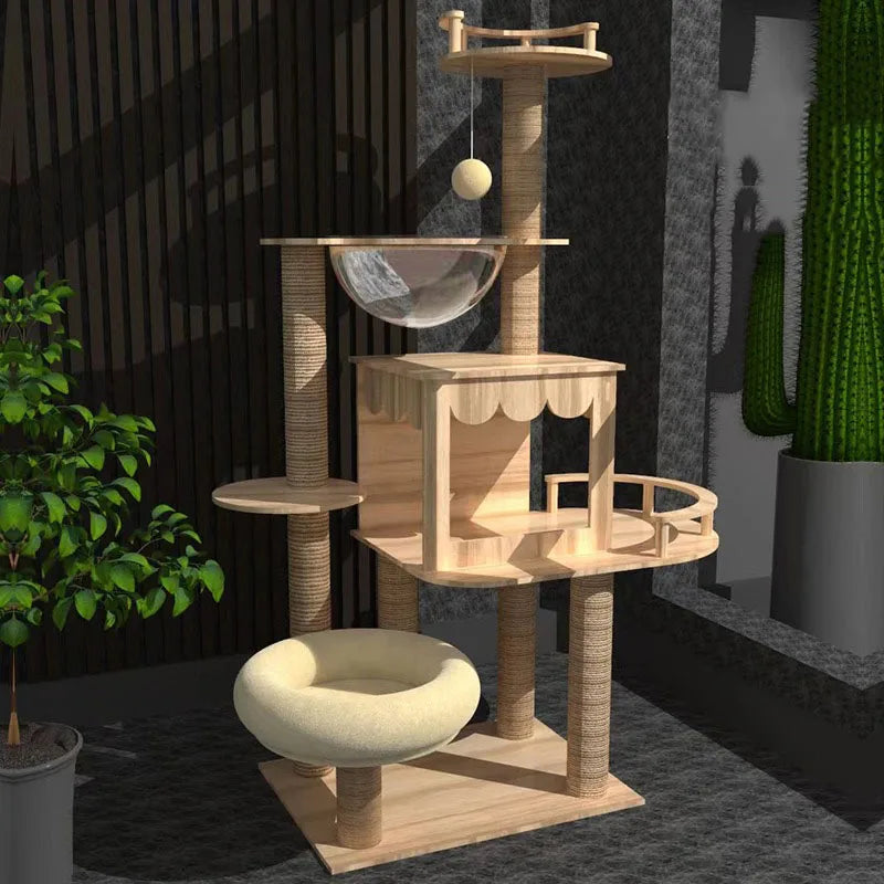 Arbre à Chat Minimaliste | Design Moderne à Niveaux