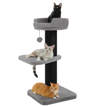 Arbre à Chat Compact avec Coussin Fleur Rose et Plateformes Vertes