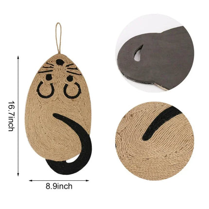 Suspension murale chat minimaliste en corde | Design artisanal