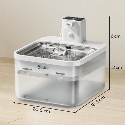 Fontaine Carrée Innovante avec Réservoir Transparent - 400 mAh
