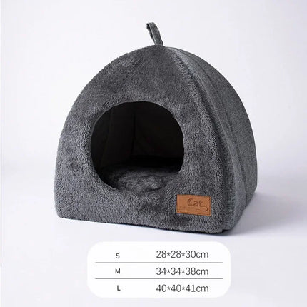 Abri Triangulaire Douillet pour Chat avec Intérieur Polaire