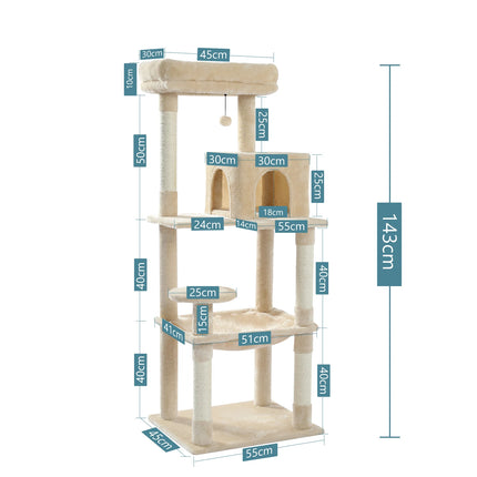 Aire de Jeu pour Chats avec Plateformes et Hamac Suspendu