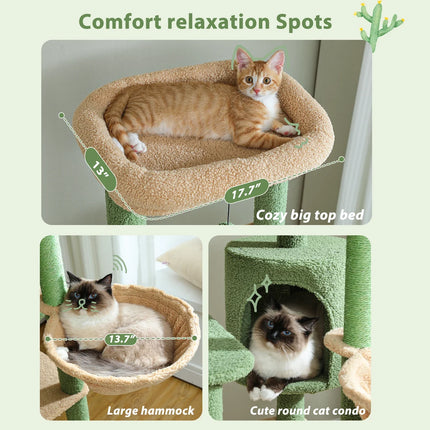 Arbre pour Chat Multicolore avec Hamac et Niche
