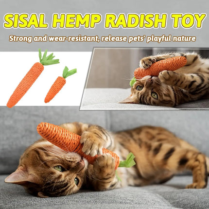 Carottes Ludiques en Corde pour Chat – Jouet Mignon et Interactif