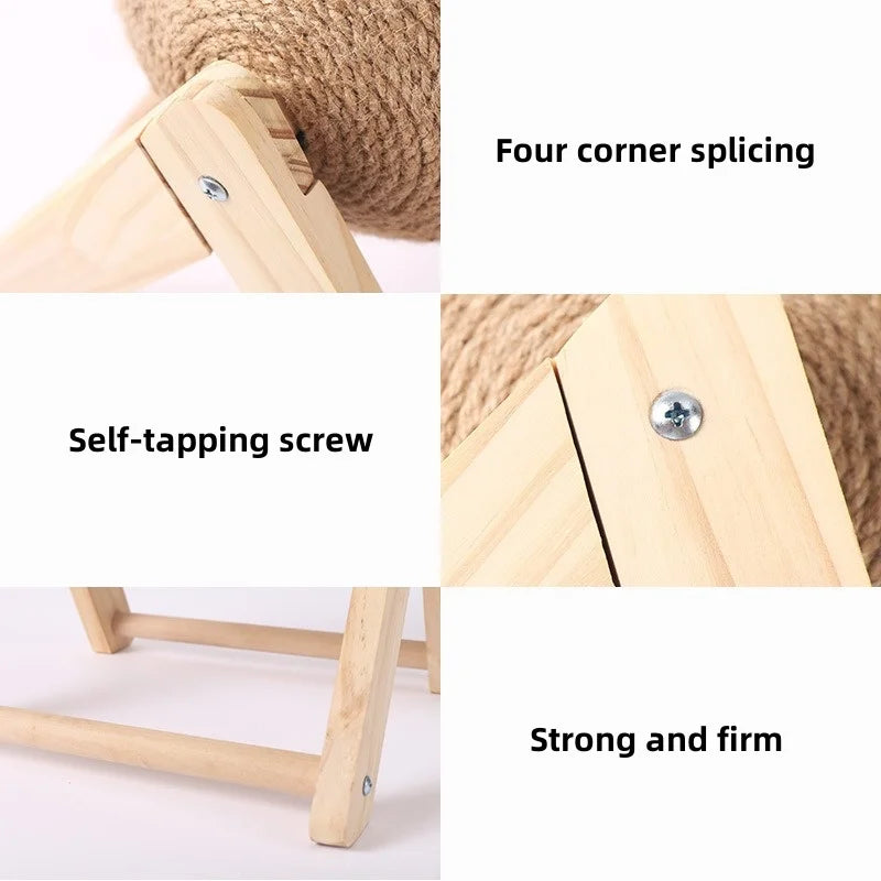 Griffoir Interactif pour Chat avec Boules en Sisal Suspendues