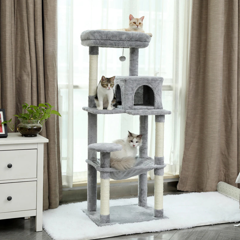 Aire de Jeu pour Chats avec Plateformes et Hamac Suspendu