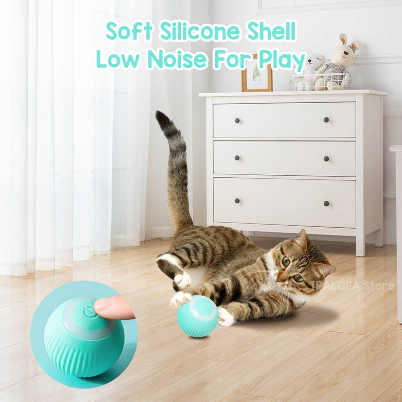 Balle Interactive LED Turquoise pour Animaux Actifs