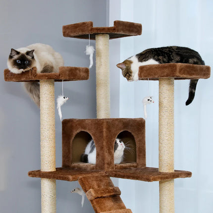Grand arbre à chat avec plateformes et niches cubiques