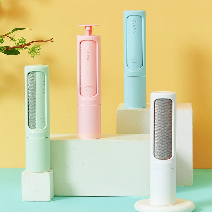 Brosse poils minimaliste pastel avec tissu texturé intégré - Mécanisme amovible