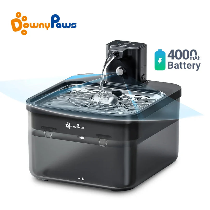 Fontaine Carrée Innovante avec Réservoir Transparent - 400 mAh