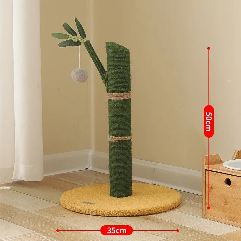 Arbre à Chat Bambou Compact avec Jouet Suspendu