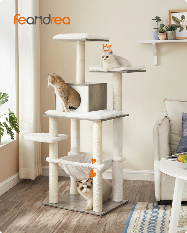 Arbre à Chat Multi-Niveaux avec Hamac et Niche
