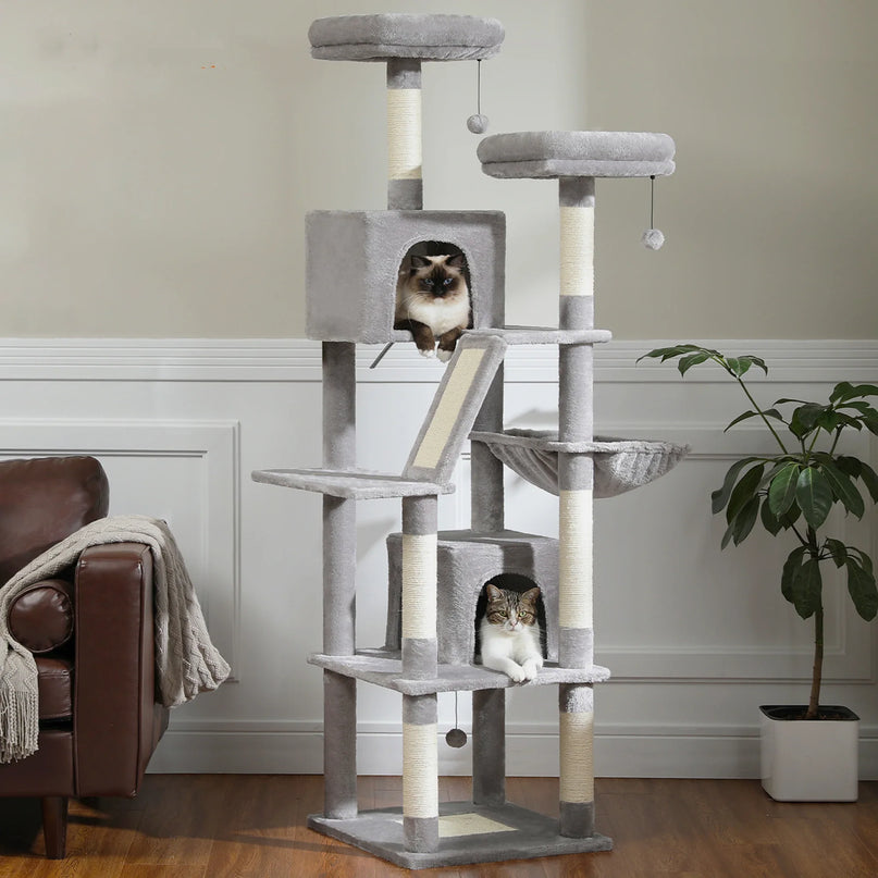 Arbre à Chats Haut avec Hamac et Niches