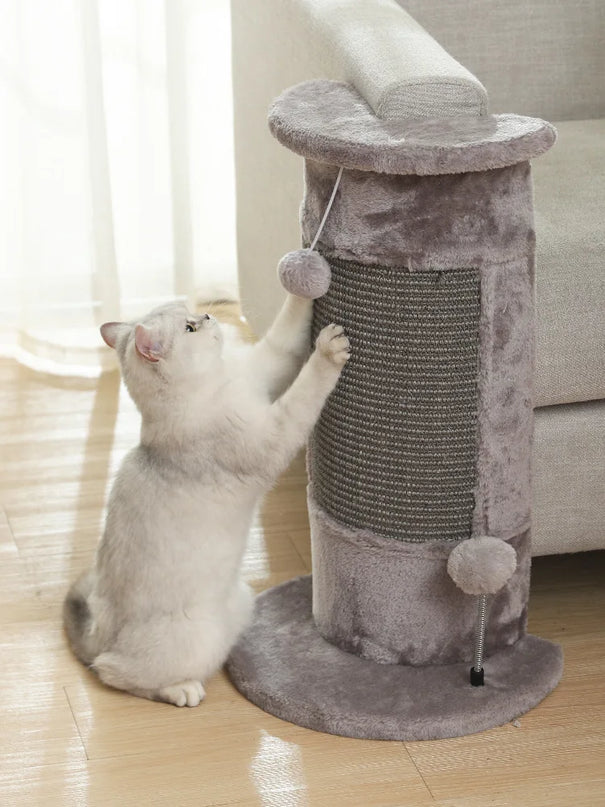 Poteau à Griffer pour Chat avec Accessoires Suspendus