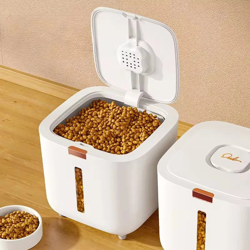 Boîte de Rangement Alimentaire pour Chat avec Fenêtre de Visualisation