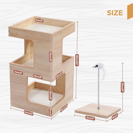 Meuble Moderne 2-en-1 pour Chats – Espace Repos et Griffoir