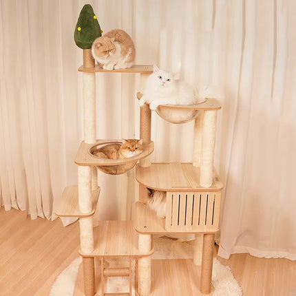 Arbre à Chat Ludique XXL avec Bulles Transparentes et Maisonnete