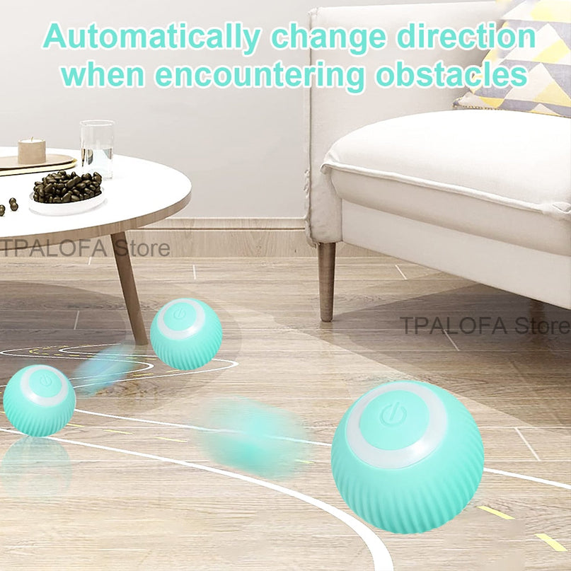 Balle Interactive LED Turquoise pour Animaux Actifs