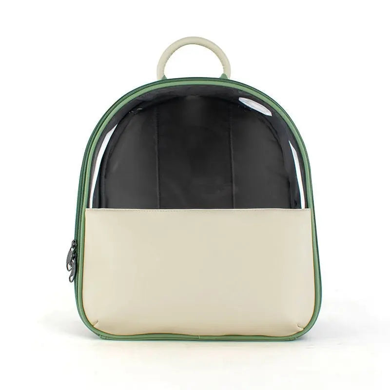 Sac à Dos Compact au Contraste Beige et Vert