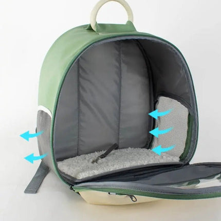 Sac à Dos Compact au Contraste Beige et Vert