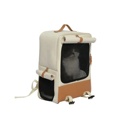 Sac à dos pliable grande capacité avec fenêtre de ventilation pour chat