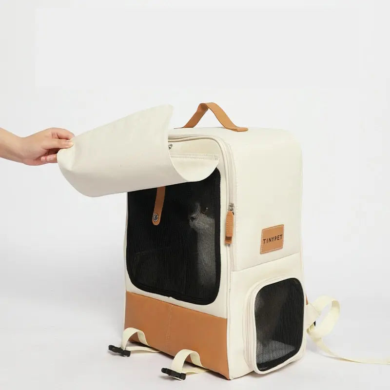 Sac à dos pliable grande capacité avec fenêtre de ventilation pour chat
