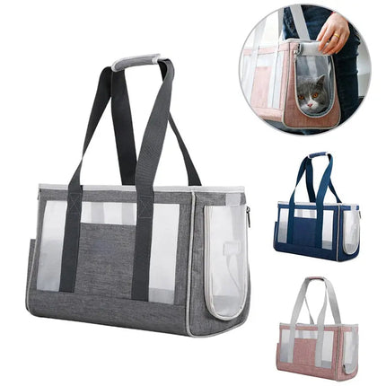 Sac de Transport Compact pour Chat avec Panneaux en Maille