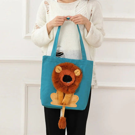 Sac à Main Ludique avec Motif de Tête de Lion - Idéal pour Objets Personnels ou Animal