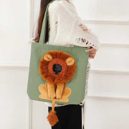 Sac à Main Ludique avec Motif de Tête de Lion - Idéal pour Objets Personnels ou Animal
