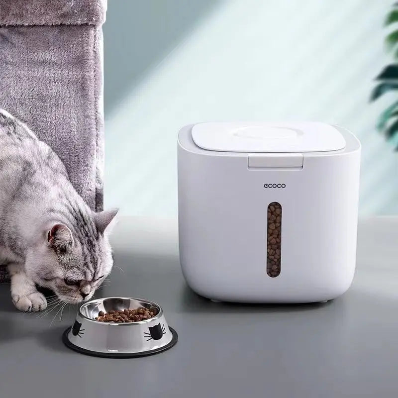 Distributeur Automatique Compact pour Croquettes avec Fenêtre de Niveau