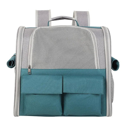 Sac de transport pliable pour chat avec poignée télescopique et compartiments pratiques