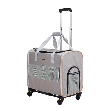 Sac Portable Télescopique à Roulettes pour Chat – Pratique et Ventilé