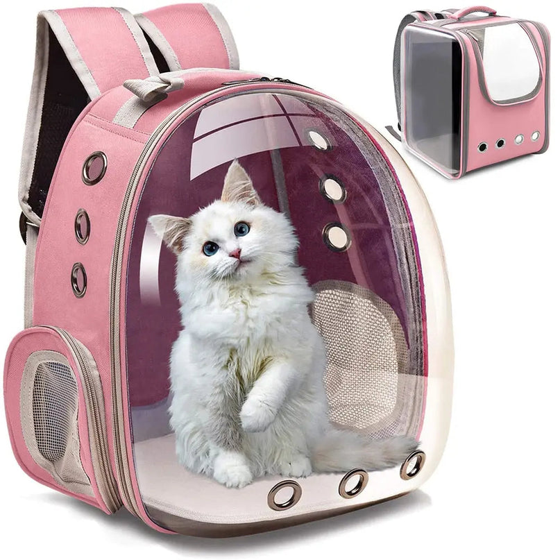 Sac Rose Vision Clair avec Aérations Multiples pour Chat Urbain