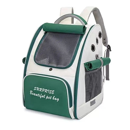 Sac à dos gris rigide avec fenêtre ventilée pour chat