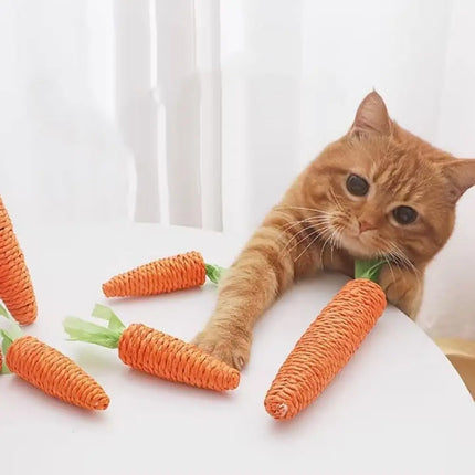 Carottes Ludiques en Corde pour Chat – Jouet Mignon et Interactif