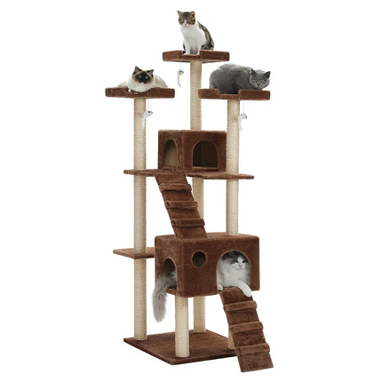Grand arbre à chat avec plateformes et niches cubiques