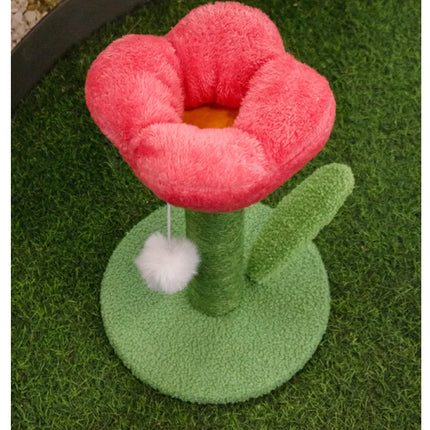 Arbre à Chat Fleur Interactif avec Jouet Suspendu