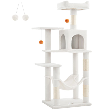 Arbre à Chat Gris avec Hamac et Niche Double