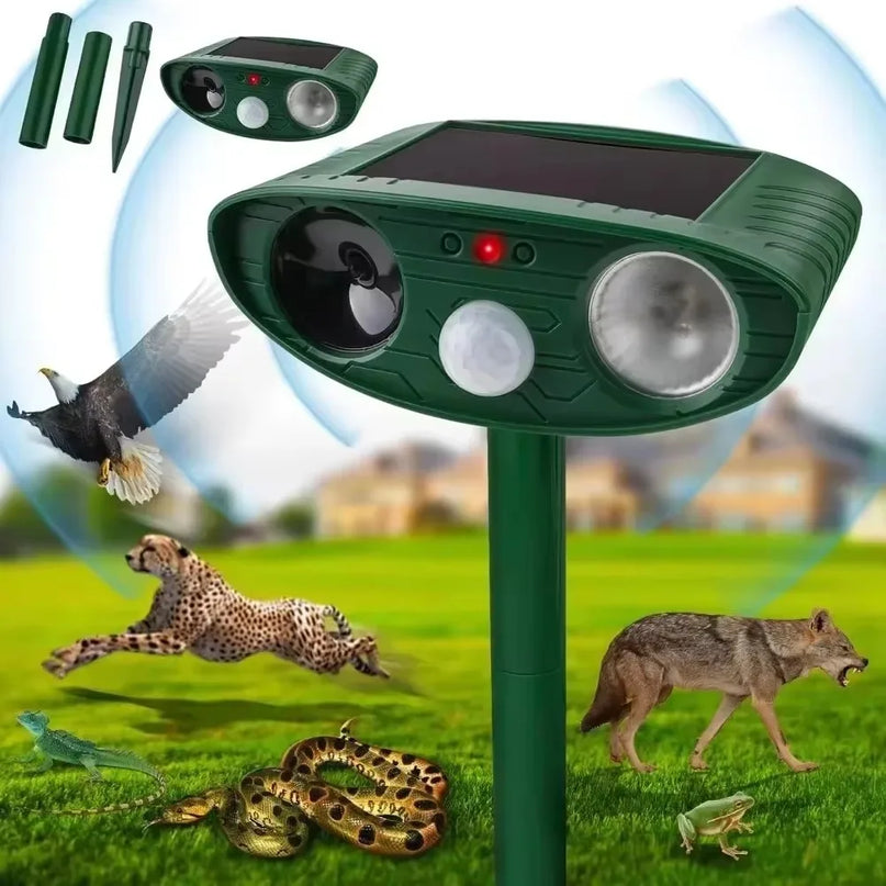 Répulseur Ultrasonique Solaire pour Animaux – Idéal pour le Jardin
