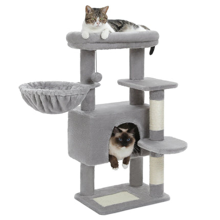 Arbre à Chat Vert et Beige avec Niche et Hamac